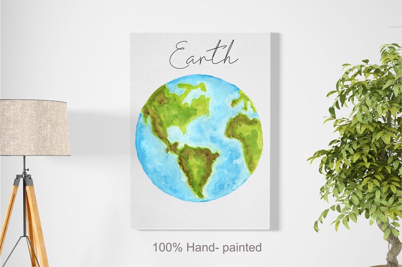 Earth day clipart Watercolor clipart Watercolor Globes for Greeting card. Planet Clipart