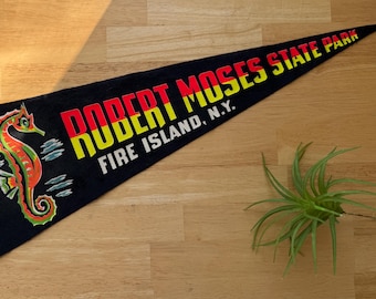 Vintage Fire Island, NY Pennant Flag from Robert Moses State Park, Long Island