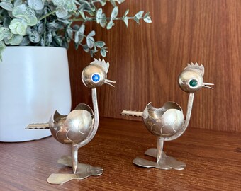 Mid-Century Modern Metal Bird Ashtray, Made in Mexico