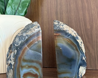 Vintage Agate Bookends Set