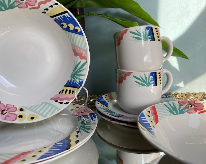 Vintage Vitromaster Paradise Ceramic Place Settings for Two