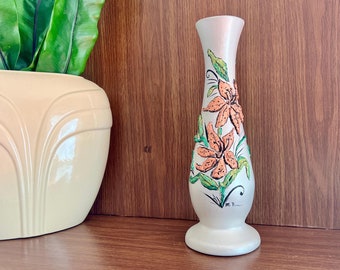 Vintage Hand-Painted Textural Bud Vase