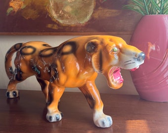 Mid Century Tiger Statue