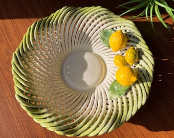 Italian Ceramic Decorative Fruit Bowl, Made in Italy