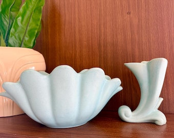 Art Deco Pottery Planter and Vase Set