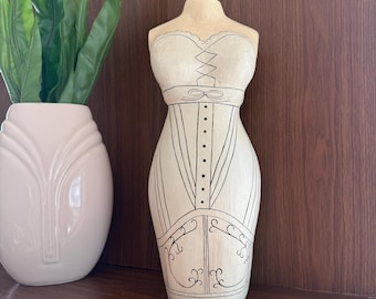 Vintage Female Mannequin Torso, Paper Mache Bust Dress Form
