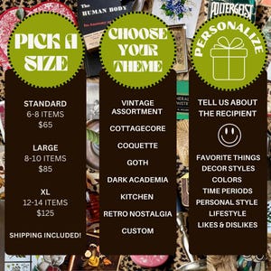 Vintage Mystery Box, Curated Gift Boxes in a Variety of Themes: Cottagecore, Dark Academia, Goth, Retro Nostalgia
