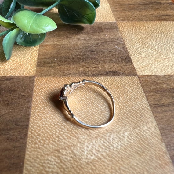 14K Gold Garnet Claddagh Ring, January Birthstone… - image 7