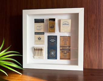 Framed Vintage Alaska Matchbook Collage