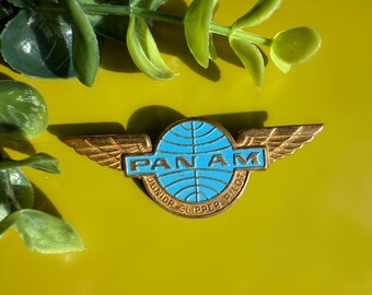 Vintage 1940s Pan Am Enamel Lapel Pin