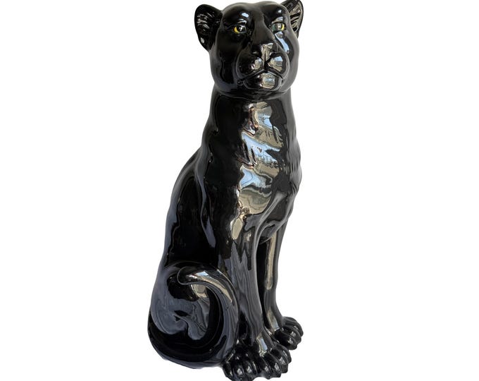 Vintage 32" Ceramic Panther Statue