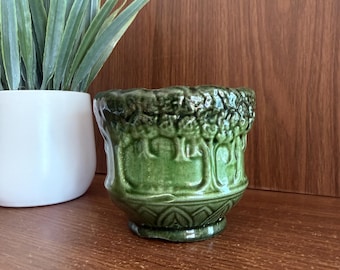 Vintage Brush-McCoy Sylvan Art Pottery Jardiniere - Woodland Tree Design, Avenue of Trees