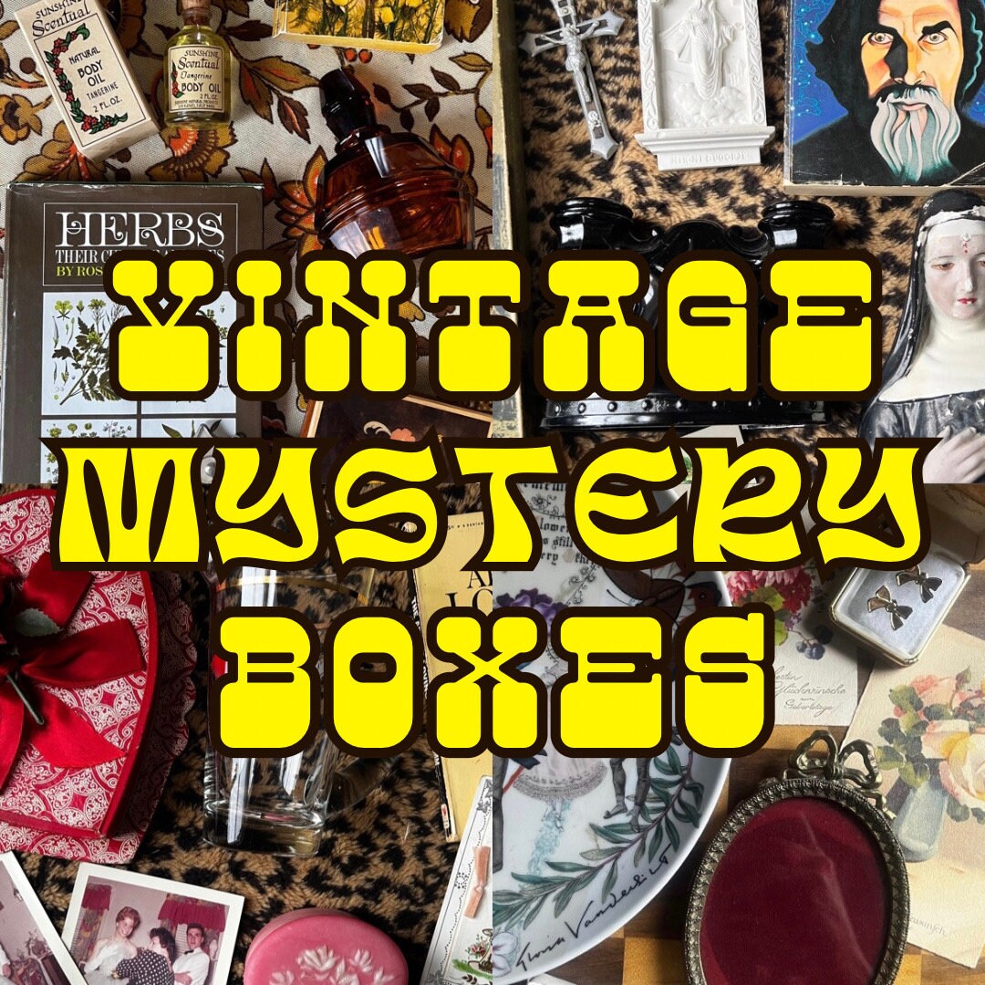 Vintage Mystery Box, Antique Curated Blind Box, Cottagecore, Dark Academia, Goth, Retro