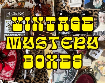 Vintage Mystery Box, Antique Curated Blind Box, Cottagecore, Dark Academia, Goth, Retro Nostalgia Gift Baskets, Birthday Gift for Her