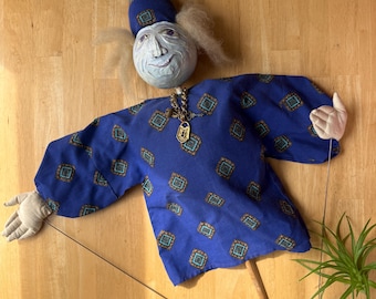 Vintage Handmade Merlin Wizard Puppet