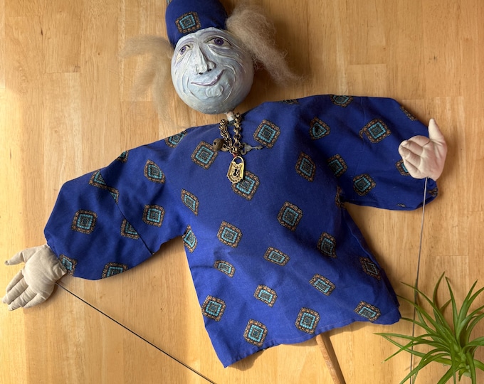 Vintage Handmade Merlin Wizard Puppet