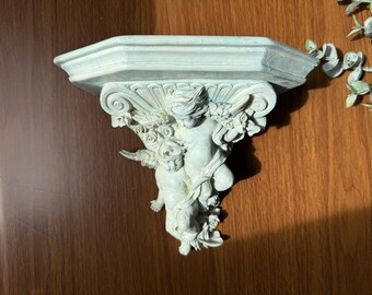 Ornate High Relief Cherubic Floating Shelf, 7"