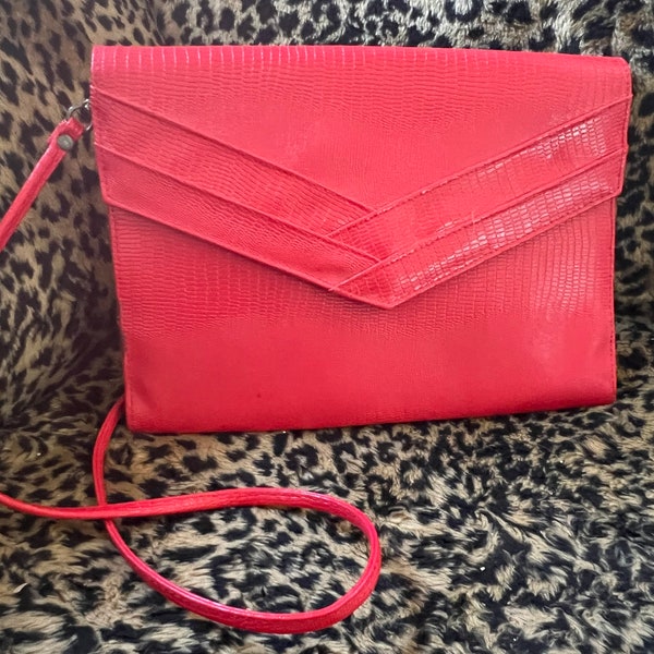 Red Clutch Purse Cross Body | Vegan Leather Bag