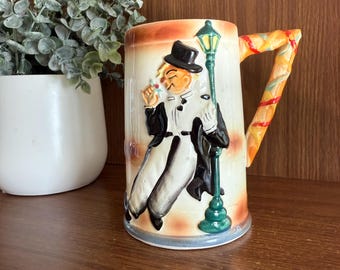 Mid-Century Kitschy Ceramic Drunk Guy Beer Mug, "Show my the way to go home"