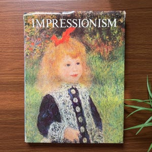 Impressionism Art Coffee Table Book, Vintage Decorative Book with French Art Color Plates by Manet, Monet, Renoir, Degas, Cezanne