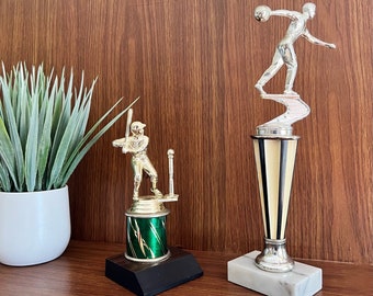 Vintage Trophies for Bowling & Baseball, Blank