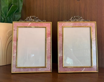Vintage Coquette Picture Frames, Pink and Gold Tone