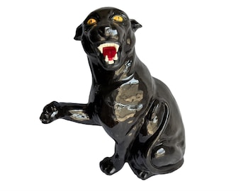 Vintage 19" Ceramic Panther Statue