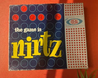1960s Vintage Board Game, "The Game is Nirtz" Strategy Game by Ideal