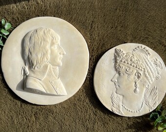 Napoleon and Josephine Bonaparte Plaster Medallion Plaques