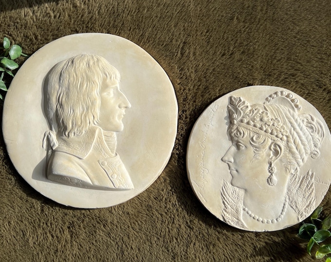 Napoleon and Josephine Bonaparte Plaster Medallion Plaques