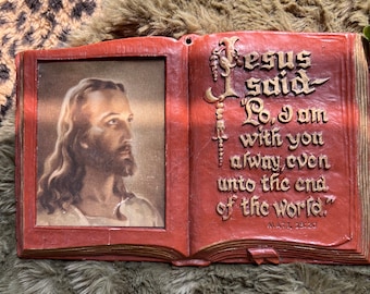 Vintage Jesus Portrait Wall Plaque