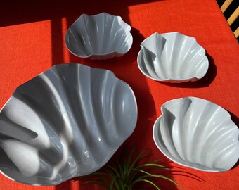 Vintage Seashell Serving Bowl and Cocktail Dishes