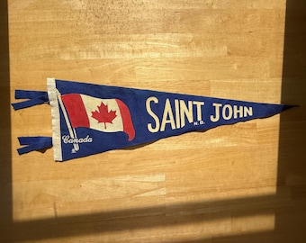 Vintage Saint John, Canada Pennant Flag