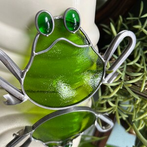 Vintage Frog Gift Suncatcher Stained Glass | Frog Lover Gift | Cottagecore Home Decor