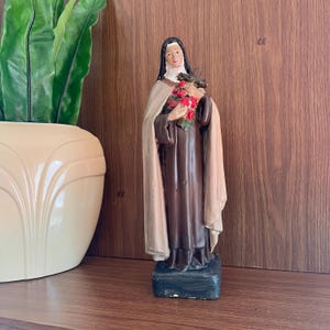 Vintage Saint Therese of Lisieux Catholic Statue for Home Altar