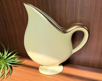 Whimsical Pitcher Vase, Vintage Whimsigoth Genie Lamp Ceramic Pottery