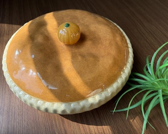 Vintage Ceramic Pumpkin Pie Dish, Oven to Table