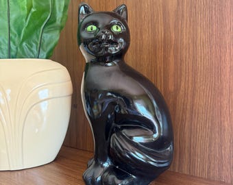 Vintage 12" Black Cat Figurine