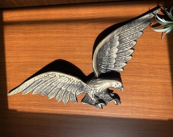 Vintage Eagle Wall Hanging Plaque, 25" Patriotic American Man Cave Art Decor, Colonial Americana Gallery Wall