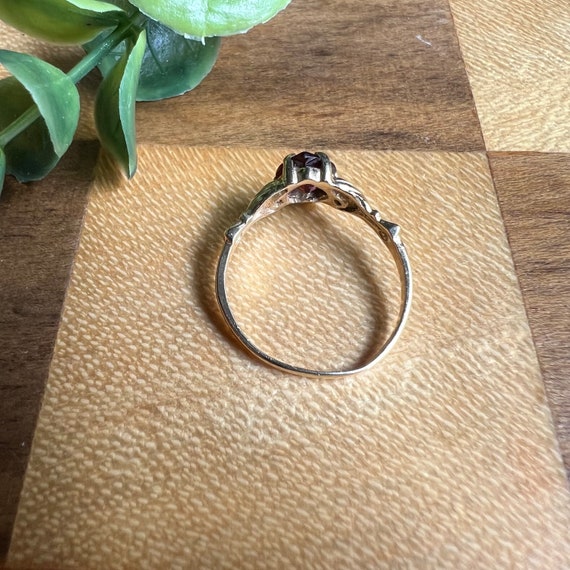 14K Gold Garnet Claddagh Ring, January Birthstone… - image 8