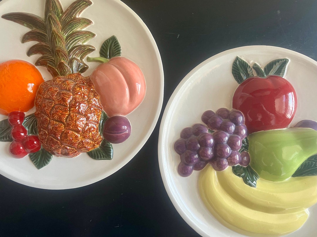 Vintage Ceramic 3D Fruit Decorative Plate Wall Decor With Etsy