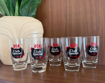 Vintage Johnnie Ryan Club Special Glasses from Niagara Falls, NY Soda Company