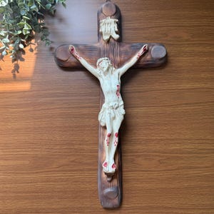 Vintage Wall Crucifix, Large Catholic Religious Wall Hanging, Christian Crucifix, Cross, Oddities, Gothic Decor