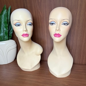 Mannequin Head, Vintage Salon Decor, Art Deco, Wig Stand, Hat Stand, Jewelry Display, Vanity Decor, Beauty Shop Decor for Makeup Artist