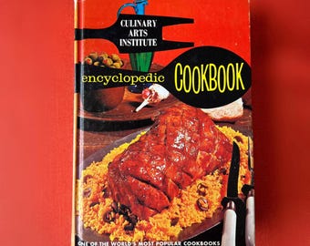 Vintage Culinary Arts Encyclopedic Cookbook with Kitchen Tips, Recipes & Retro Photography