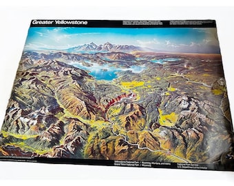 Vintage 1990s Original Yellowstone National Park Poster