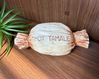 Antique Pottery Flask, Hot Tamale, Ceramic Novelty Whiskey Bottle, Pre-Prohibition Era