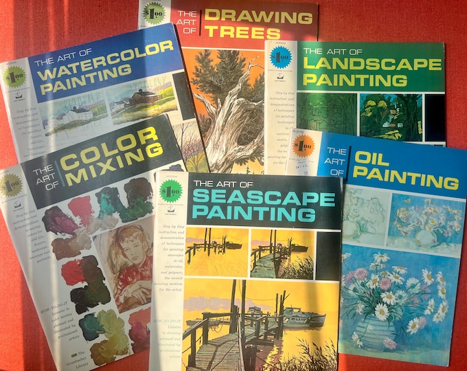 Vintage Art Books, The Art of Oil Painting, Watercolor, Color Mixing, Landscapes, Seascapes, Drawing Trees