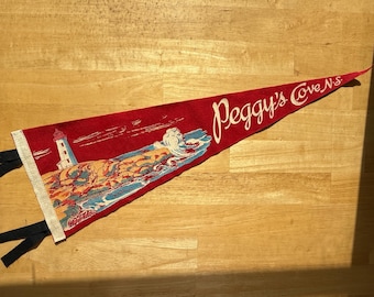 1960s Peggy's Cove, Nova Scotia, Canada 24" Pennant Flag