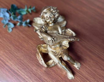 Whimsigoth Decor Cherub Angel Cupid Wall Hanging Plaque Sculpture